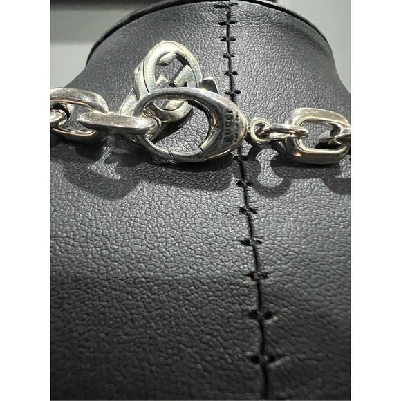 Gucci silver tone interlocking g chain link necklace - Picture 7 of 8